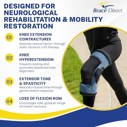 Brace Direct DynaPro Hyperextension Flex Knee Orthosis – Static-Dynamic LLPS Therapy Dynamic Knee Orthosis for Contracture and Spasticity Recovery, OCSI (Sm: 15–18 in. thigh)