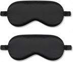 2Pack Silk Sleep Mask,Eye Mask for Sleeping,Elastic Blackout Eye Mask & Blindfold for Full Night's Sleep,Travel and Nap(Black)
