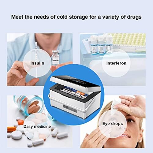 （Upgraded version） Insulin Cooler Case portable Diabetic cooler Box Mini Drug Refrigerator Keeping Cooling 2-8℃ with handle, alarm & USB Chargerable（1 layer Celsius temperature