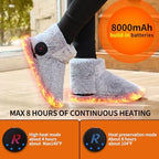 Foot Warmer for Cold Feet, Rechargeable Heated Slippers Women, Graphene Electric Heating Boots Socks Shoes Indoor, Built-in Batteries, Washable,8 Hours Heat, Save Heating Bills
