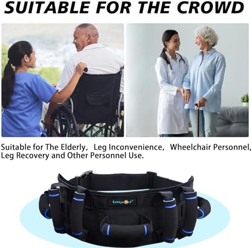 Gait Belt, Gait Belts for Seniors, Gate Belts Medical for Elderly, Gait Belt with 7 Handles, Patient Transfer Belt Quick Release Buckle, Medical Lift Strap Nursing Safety Belt for Physical Therapy