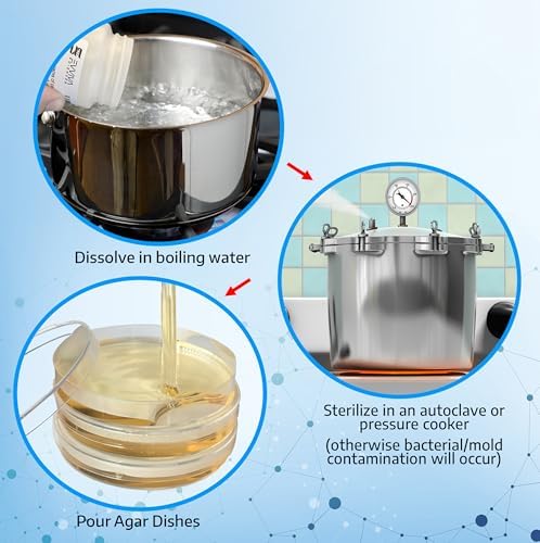 Nutrient Agar Powder 100 Grams - Evviva Sciences - Makes Over 150 to 200 Agar Petri Dishes - Easy to Use - Great Science Fair Projects - W/Experiment Ebook