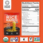 Lotus Foods Organic Millet & Brown Rice Ramen - Gluten Free Ramen Noodles, Whole Grain Ramen Noodles, Organic Vegan Ramen, Low Sodium Rice Noodles, Organic, Gluten-Free, Vegan - 10 Oz Bags (Pack Of 3)