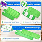 2 Pack Reusable Microfiber Mop Pads, Compatible with Swiffer Sweeper, Machine Washable Cloths, Refills for All Floor Cleaning, Hook and Loop, Wet Dry - 10"- 12"