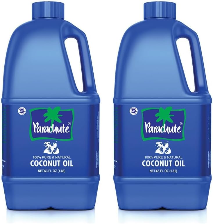 Parachute Coconut Oil| 100% Pure & Natural| Unrefined Coconut Oil| No Chemicals & Preservatives| Fresh Long Lasting Aroma| Untouched By Hands| 63 Fl Oz Jar | Pack of 2