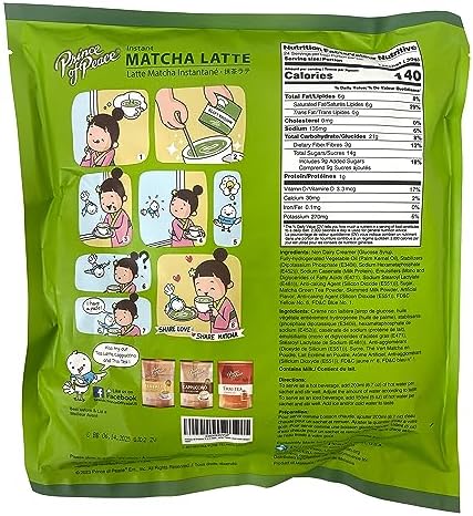 Prince of Peace 3 in 1 Matcha Latte Instant Beverage, 24 Sachets – Made with Matcha Powder from Japan - Instant Hot or Cold Beverage – Easy to Brew – Rich and Creamy Taste – Just Add Water