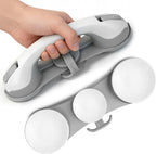 Grab Bars for Shower,Shower Handle with 3 Heavy Duty Suction Cups, Removable Bathtub Handrails for Elderly, No Drilling Waterproof Bathroom Safety Grip(Gray)