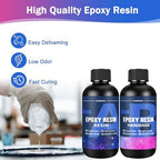 KISREL Epoxy Resin Kit for Beginners, 12OZ Resin Kit with Silicone Coaster Molds, Complete Accessories Include Mica Powders, Dried Flowers, Measuring Cups and Other Resin Supplies for DIY