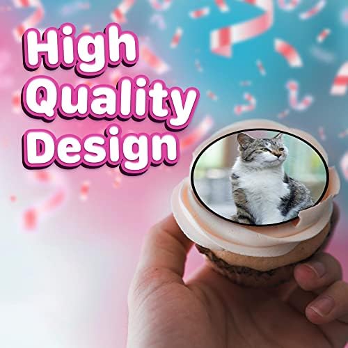 30x Cats Cupcake Toppers – Edible Happy Birthday Décor, Wafer Sheet Cake Decorating