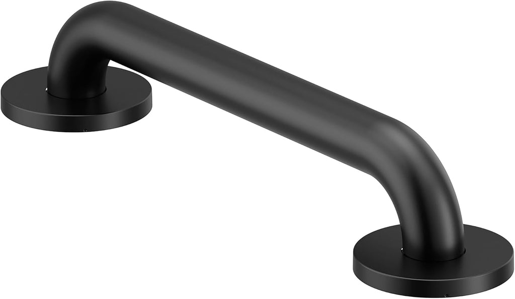 Moen Matte Black 12-Inch Stainless Steel Bath Safety Grab Bar with Concealed Screws, R8712BL