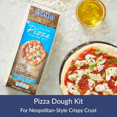 DeLallo Gourmet Pizza Kit Gift Basket, Includes Full-Sized Dough Kit, Tomato Sauce, Pepperoni Stick, and Premium Toppings, Italian Gift Basket for Pizza Lovers