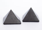 2 pcs Authentic Shungite Pyramid Polished - Black Stone Crystal for Whole House Protection and Meditation - Home Room Decor Office (50 mm / 1.96")