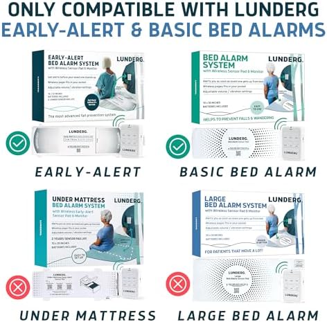 Lunderg False Alarm Bed Sheet - Compatible with Lunderg Early-Alert & Basic Bed Alarms for Elderly Sensor Pads - Reduce False Alerts & Prevents Sensor Pad Movement - Easy to Use & Soft Fabric