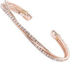 IDesign Valentine Day Gift Rhinestone Cuff Bracelet Bangle Sparkly Cute Bridesmaid Wedding jewelry gifts
