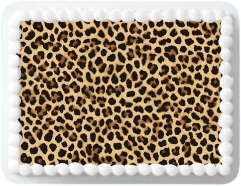 Edible Cake Topper Leopard Sheet 8.5 x 11 inch Decoration Easy to Cut Image
