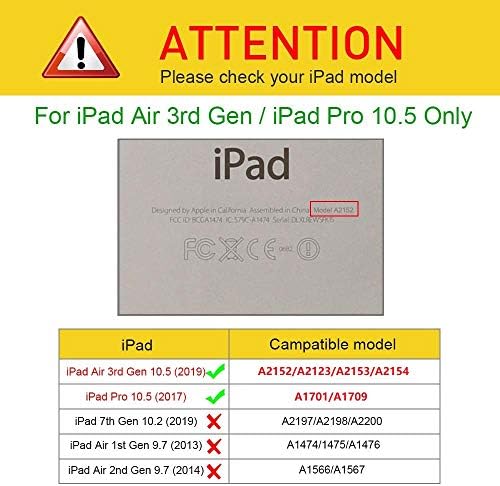 Case for iPad Air (3rd Gen) 10.5" 2019 / iPad Pro 10.5" 2017 Case,360 Degree Rotating Stand Protective Cover, Auto Sleep/Wake