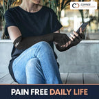 Copper Compression Long Arthritis Pain Relief Gloves - Copper Infused Orthopedic Fingerless Hand Brace for Women, Men - Carpal Tunnel, Computer Typing, RSI, Support Hands, Wrist, Arms - 1 Pair - XL