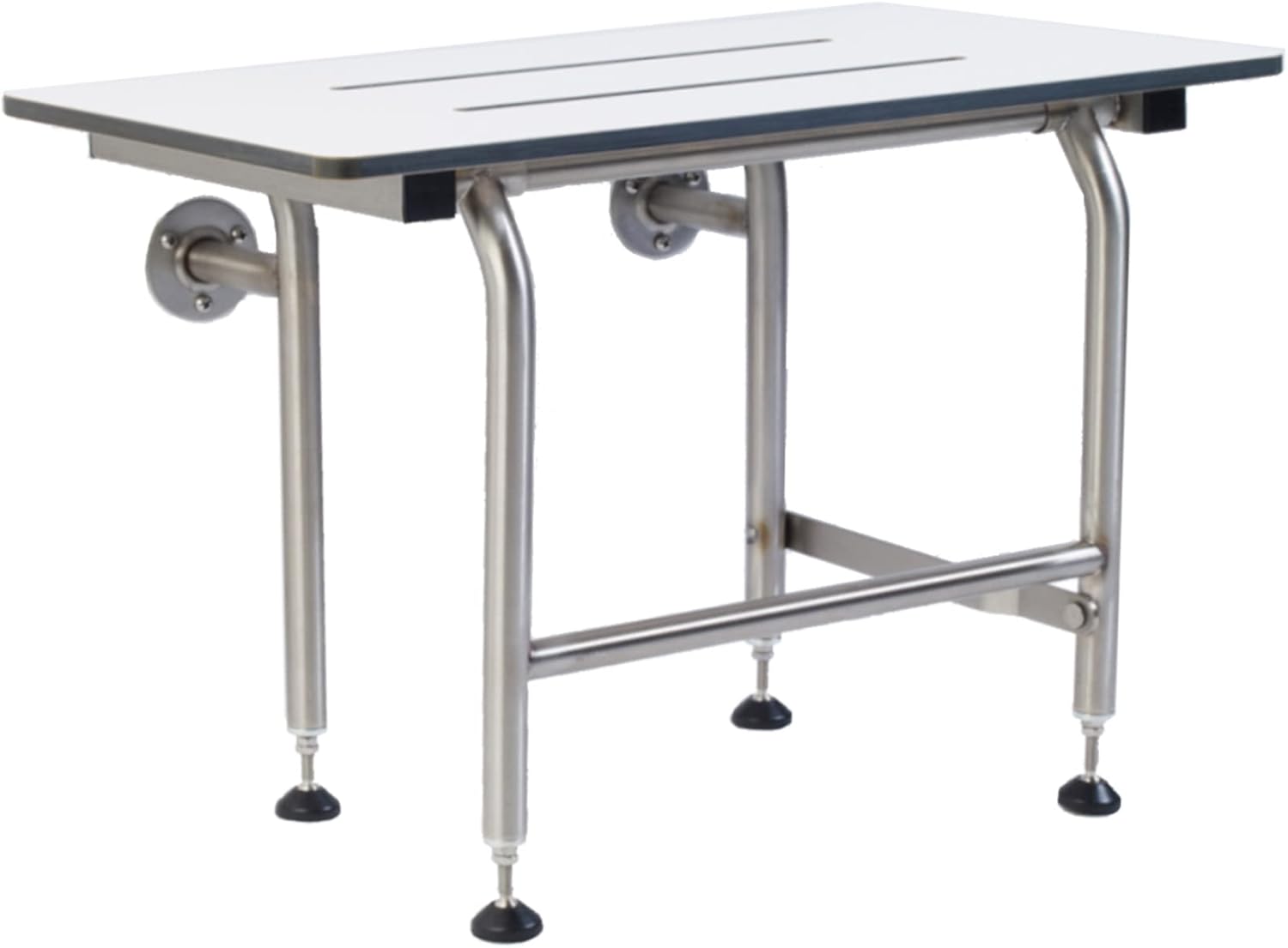 Resin Shower Seat with Legs, Heavy Duty ADA Shower Chair for Elderly & Disabled, 400lbs | 304 Stainless Steel | Folding, Wall Mounted, 24'x16'