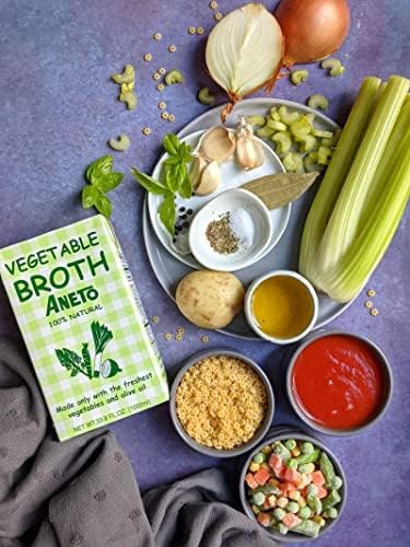 Aneto 100% Natural Vegetable Broth 34 fluid ounce | Made in Spain | Whole Ingredients | Gluten Free | (6)