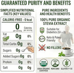 Pure Organic Stevia Extract stevia Powder sweetener stevia packet– 8 oz (Zero Calorie, Keto & Diabetic Friendly) – Reduced bitter aftertaste Natural Sugar Substitute for Baking & Beverages – Non-GMO, Gluten-Free, sugar free