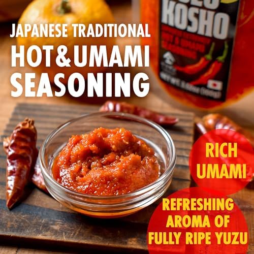 YAMASAN KYOTO UJI Yuzu Kosho Red Pepper Spicy Paste, Japanese Extremely Hot & Umami Seasoning, Vegan, Gluten-Free, No Additives, Made in Japan 100g(3.52oz)