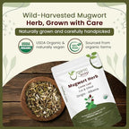 Organic Way Mugwort Herb Loose Leaf Cut & Sifted (Artemisia Vulgaris) Herbal Tea | Kosher & USDA Certified | Vegan, Non-GMO & Gluten Free | Raw from Albania (16 Ounce (pack of 1))