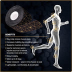 Care Science Waterproof Kinesiology Tape, 40 ct Precut Strips (2 Rolls), Copper Infused | Water Resistant Strips, Elastic Athletic Tape for Sports & Weightlifting, Muscle Strain Relief & Joint Support