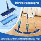 8 Pack Microfiber Cleaning Pads Compatible with Bona Mops, Safe for Hardwood and Hard-Surface Floors, Washable, Reusable