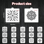 16 Pcs Scroll Tile Cookie Stencils, 5.5"x5.5" Floral Baking Stencils for Royal Icing, Cake Decorating Pattern DIY Mold Tools for Biscuit, Dessert, Coffee