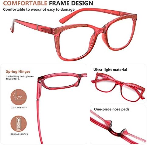 Eyekepper 4-Pack Ladies Reading Glasses Cat-eye Pattern Design Readers for Women +3.00