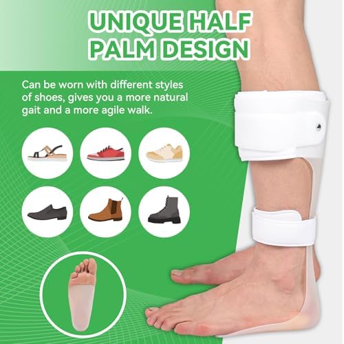 Orthomen AFO Drop Foot Brace, Half-Sole Foot Drop Brace with Stroke, MS, Hemiplegia, Drop Foot Support Shoes for Men and Women,XL-Right
