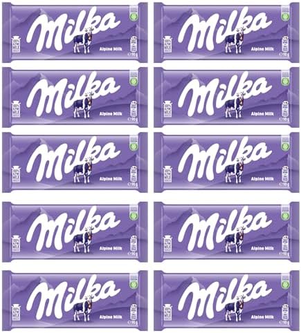 Milka Alpine Milk Chocolate - 90g (Pack of 10)