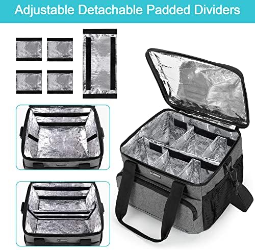 Trunab Insulated Medical Bag with Adjustable Dividers, Medicine Supplies Water-Resistant Bag for Home, Travel, Camping, Empty Bag - Patented Design,Grey