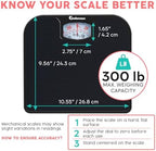 Adamson A21 Analog Scales for Body Weight - Up to 300 LB - New - Anti-Skid Rubber Surface - Large Numbers - Analog Bathroom Scale - Affordable - Durable with 20-Year Assurance - Full Black