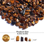 QYGL Tiger’s Eye Crystal Pebbles – 0.9LB Natural Tumbled Gemstones Bulk, Decorative Polished Stones for Vase Filler, Fish Tank Gravel, DIY Crafts, Plant Pots & Home Decor