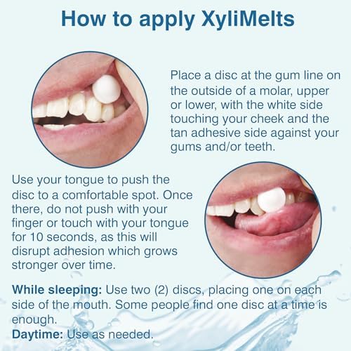 Oracoat XyliMelts for Dry Mouth Night Time or Day - Moisturizing Dry Mouth Adhering Discs, Sugar Free with Xylitol, 100 Count, Slightly Sweet Flavor, 8-Hour Relief
