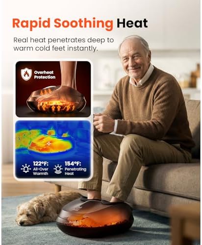 BOB AND BRAD Foot Massager with Heat, Shiatsu Deep Kneading & Air Compression for Plantar Fasciitis, FSA Eletric Feet Massager Machine, Fits US Size 12, HSA Eligible