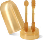 2pcs Baby Toothbrush Food Grade Silicone Children Teeth Cleaning Massage Dental Care Tongue Brush for 0-18 Month Kid Milk Toothbrush: Silicone + U