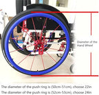Hcduvso 1Pair Wheelchair Push Rim Covers, 22/24in Non-Slip Rear Wheel Sports Wheelchair Rubber Cover, Wear-Resistant, Improve Grip and Traction,22in-Black