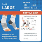 6 Pairs Plantar Fasciitis Socks for Men & Women, Ankle Brace Compression Socks with Arch Support for Achilles Tendonitis, Heel Pain, Swelling & Arthritis Relief, White, Large