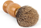 QSHAVE 100% Best Original Pure Badger Hair Shaving Brush Handmade. Real Wood Base. Perfect for Wet Shave, Safety Razor, Double Edge Razor
