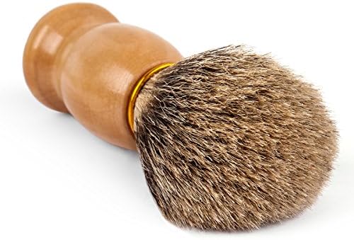 QSHAVE 100% Best Original Pure Badger Hair Shaving Brush Handmade. Real Wood Base. Perfect for Wet Shave, Safety Razor, Double Edge Razor