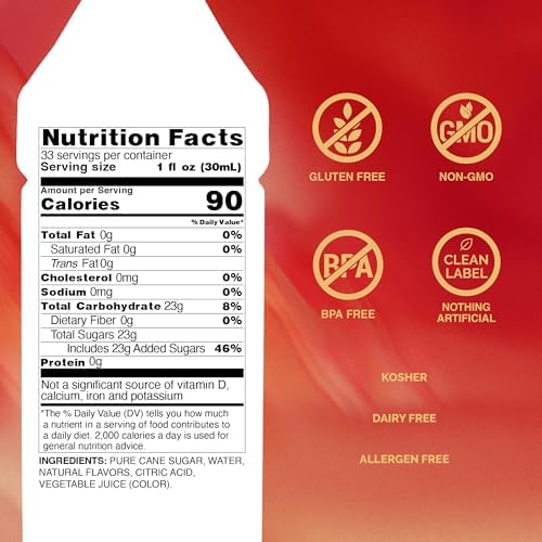 Monin - Grenadine Syrup, Delightfully Sweet, Cranberry-Raspberry Aroma, Natural Flavors, Great for Cocktails, Mocktails, & Smoothies, Non-GMO, Gluten-Free (1 Liter)