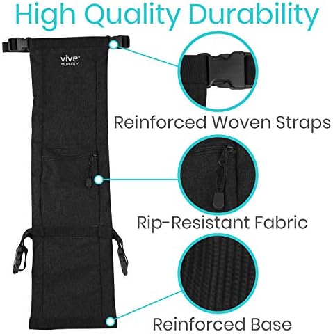 Vive Oxygen Tank Holder for Wheelchair - Portable Medical Cylinder Backpack for Travel - Carrier Accessories Bag for Walker, Rollator, Scooter - Case Fits Canister Sizes M2, M4, M6, M9, C, D, E