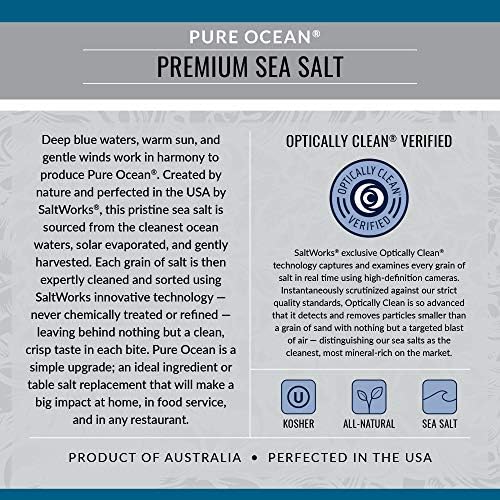 SaltWorks Pure Ocean Sea Salt, Fine Grain, 5 Pound Bag