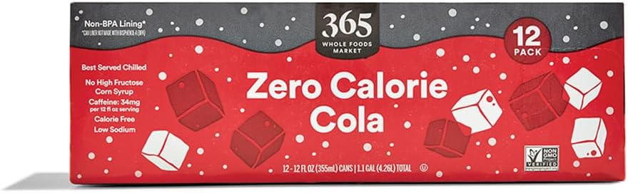 365 by Whole Foods Market, Zero Calorie Cola, 12 Pack, 12 Fl Oz