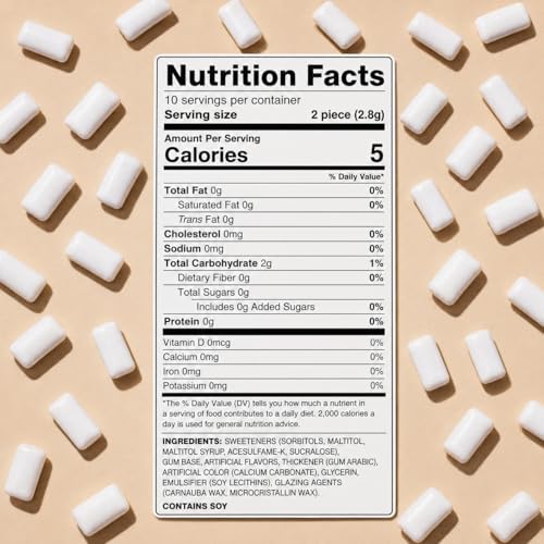SUGAR FREE Chewing Gum - Pack of 6 - Clove - 20 Piece Resealable Tubes