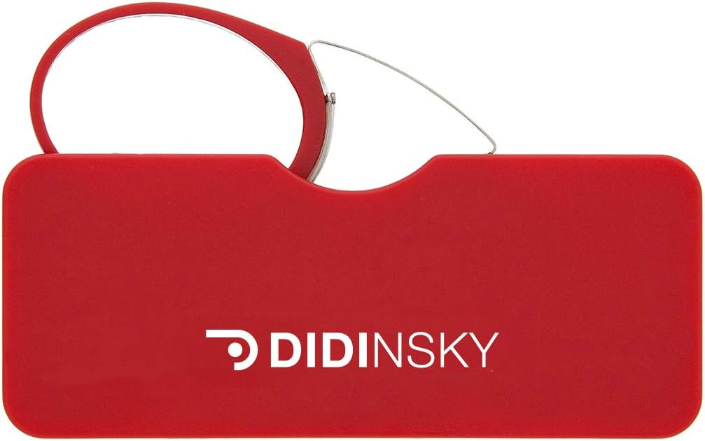 DIDINSKY Reading Glasses for men and women. Prescription glasses With Pocket Hard Case. Stylish frameless glasses for Optimal comfort. Fashion Magnifying glass for reading. Red +1.0 – ORSAY