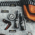 Percy Nobleman Beard Grooming Kit – Gift Set with Signature Scented Beard Oil (1.7 fl oz), Beard Wash (1.7 fl oz), Beard Balm (0.7 fl oz) & Beard Comb for Softening, Hydration & Beard Maintenance