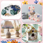 Crtiin 20 Pack Decoupage Napkins Floral Napkins Flower Cocktail Paper Decorative Toilet for Valentine's Day Birthday Party Beautiful Gorgeous, 20 Styles Each 6.5 Inches(Style 5)